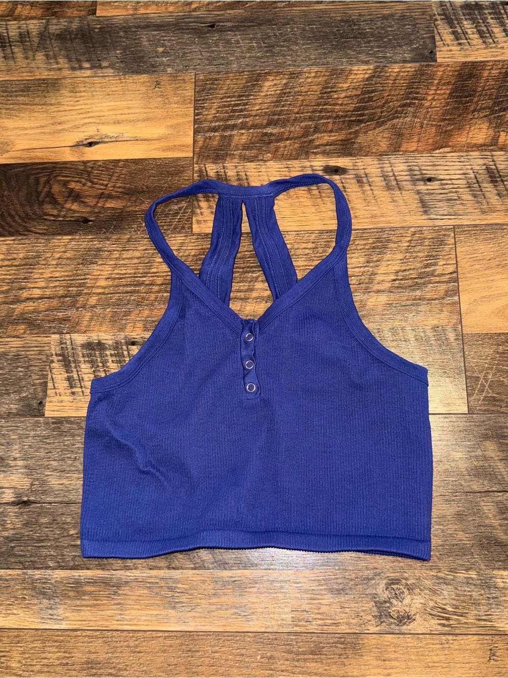 FP Movement by Free People Royal Blue Ribbed Racerback Crop Tank